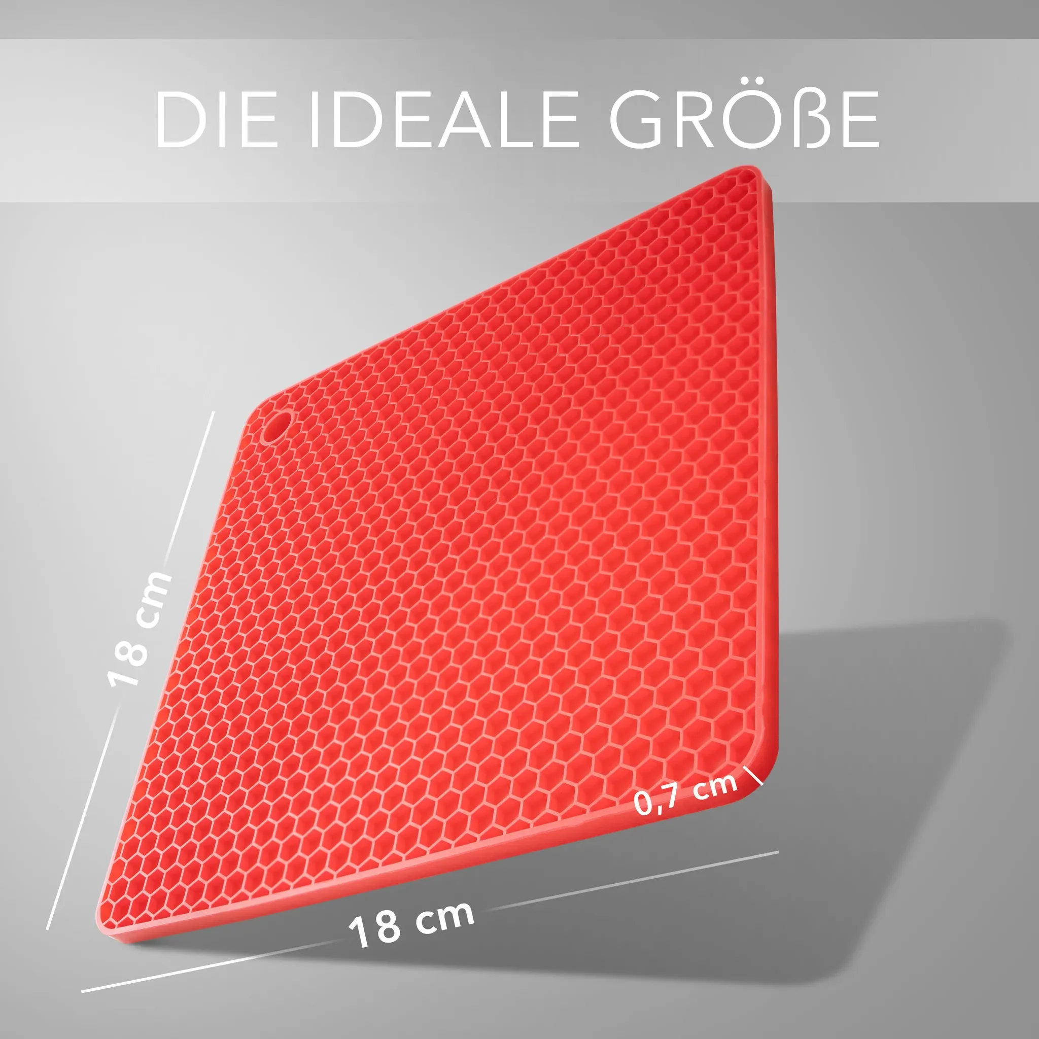 AVANA Silikon Untersetzer – 4er Set (2x Rund, 2x Vier­eckig) – Rot